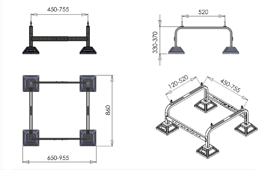 Ground stand FrameFoot Mini FF-755-KlimaTime
